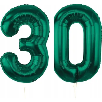 Balónek Foliové balónky číslo 30 láhvově zelená, 85 cm