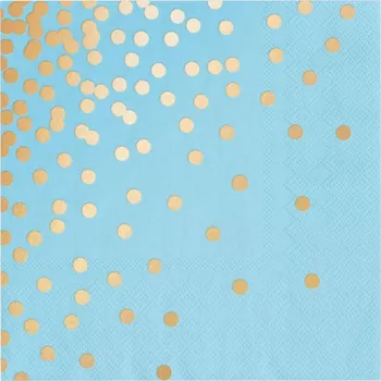 Papírový ubrousek UBROUSKY MODRÉ ZLATÉ TEČKY 33X33CM 10 KS