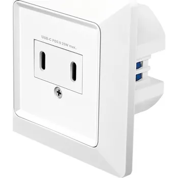 Elektrická zásuvka Elektrická Zásuvka 230V 2xUSB-C Podomítková PD 25W LogiLink Bílá