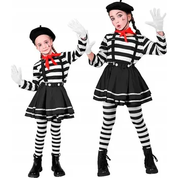 Karnevalový kostým KOSTÝM MIMA MIM DÍVKA KARNEVALOVÝ PŘEVLEK KARNEVAL HALLOWEEN 128