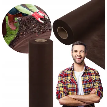 Mulčovací textilie HNĚDÁ TEXTILIE PRO ROSTLINY 1,6m 50g UV 10m Bellushortus