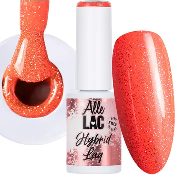 Přípravek na nehty Hybridní lak ALLELAC 6g LED/UV Gel lak Flash Glitter Orange