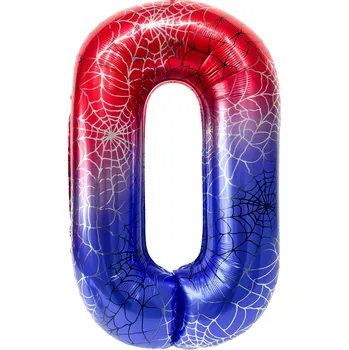 Balónek Fóliový balónek číslice "0" Spider červeno-modrý (100 cm)