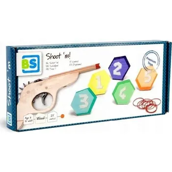 Dřevěná hračka STŘELNICE 1 2 3 HRAČKY PISTOLE PUŠKY HRAČKA PROCVIČUJÍCÍ PŘESNOST 4+