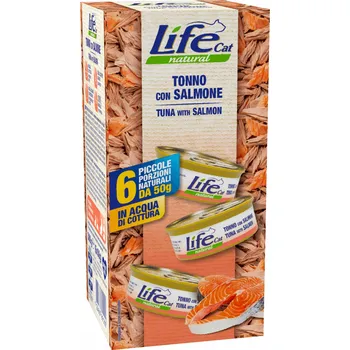 Krmivo pro kočku Life Cat Krmivo Pro Kočky Tuňák Losos 6x50g