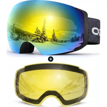 Odoland Lyžařské brýle Snowboardové Vyměnitelné sklo UV filtr 400