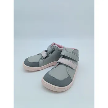 Dívčí obuv Baby bare Febo FALL - Grey/Pink s okopem s membránou Velikost EU: 35, vnitřní délka: 230, vnitřní šířka: 84