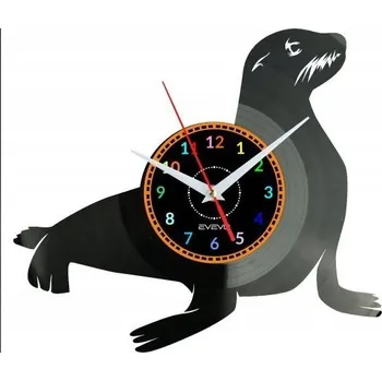 Hodiny Tuleň Nástěnné hodiny z vinylové desky - Moderní dekorace - dárek k narozeninám