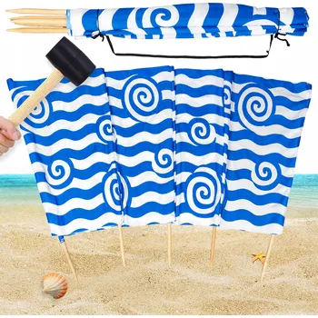 Obraz VELKÁ PLÁŽOVÁ PARAVÁN PRO PLÁŽOVÉ ZÁVĚSY, VÝROBCE ZÁVĚS POLSKÝ 10M + KLADIVO