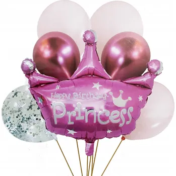 Balónek SADA BALÓNKŮ PRO MALOU PRINCEZNU KORUNKA NAROZENINOVÉ BALÓNKY PRO DĚTI