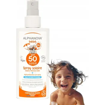 Přípravek na opalování Alphanova Bebe opalovací sprej pro děti SPF 50, 125 ml