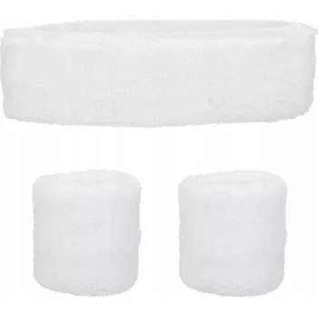 Čelenka SADA ČELENKA a POTÍTKA na ZÁPĚSTÍ FROTÉ pro BĚH TENIS BÍLÁ