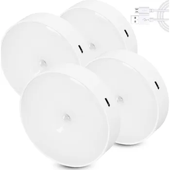 Noční světlo Bezdrátová Noční Noční Lampa LED s Čidlem Pohybu a Soumraku, Dobíjecí