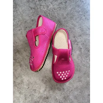 Dámská zdravotní obuv Beda Barefoot bačkůrky perforované BF-060010/W/PF růžová třpytka Velikost EU: 24, vnitřní délka: 151, vnitřní šířka: 64