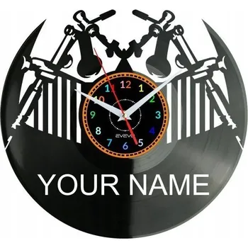 Hodiny Studio Tetování Tvoje Jméno HODINY NÁSTĚNNÉ DEKORATIVNÍ MODERNÍ VINYLOVÁ DESKA