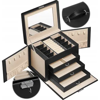 Šperkovnice ŠPERKOVNICE NA ŠPERKY KUFŘÍK KRABIČKA ORGANIZÉR