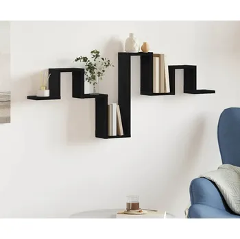 police vidaXL Nástěnná polička Nástěnný Černý dub 104,5 x 43 x 10 cm [869116]