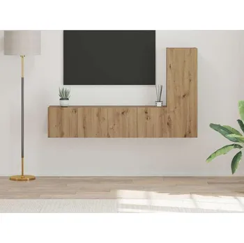 Obývací stěna vidaXL Sestava TV skříněk 3 pcs Artisanový dub kompozitní dřevo [3393404]