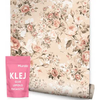 Fototapeta Dekorativní tapeta KVĚTY Vzor Příroda Růže Retro styl