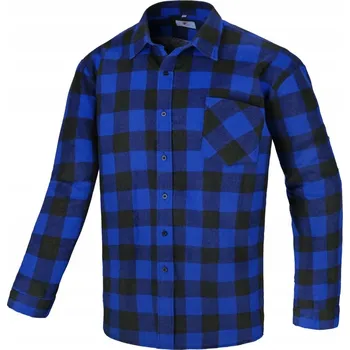 Pánská košile Pracovní flanelová košile BOZP MODRÁ 100% bavlna Velikost 41