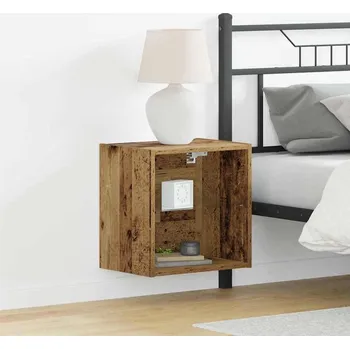 Noční stolek vidaXL Plovoucí police 2 pcs Hnědá 40 x 28,5 x 40 cm kompozitní dřevo [863091]