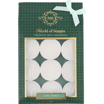 Svíčka Parafínové čajové svíčky Dark Forest World of Scentes 12 ks