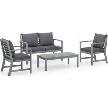 VidaXL 4dílná zahradní sedací souprava s polštáře, akáciové dřevo