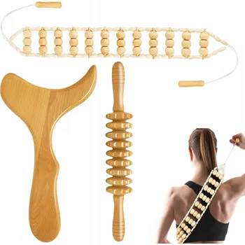 Masážní přístroj Masážní Přístroj Dřevěný Manuální Masážní Přístroj pro Sportovce a Lidi se Sedavým Zaměstnáním, Antistresový