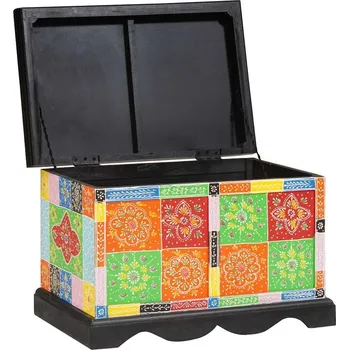 Truhla vidaXL Úložná krabice s úložištěm Vícebarevný 60 x 40 x 40 cm [4017590]