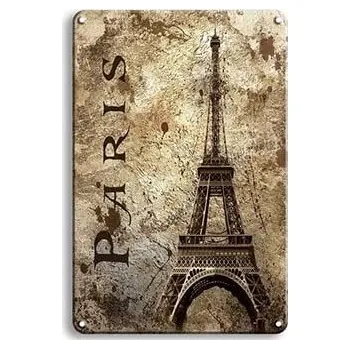 Obraz Plechová cedule Paříž