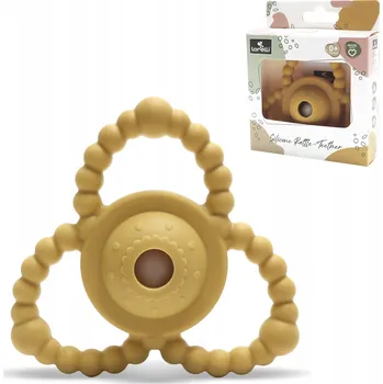 Kousátko na prořezávání zoubků, senzorické, s chrastítkem Lorelli, plast, silikon, žluté