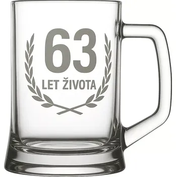 Sklenice Pískovaný půllitr 63 let