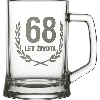 Sklenice Pískovaný půllitr 68 let