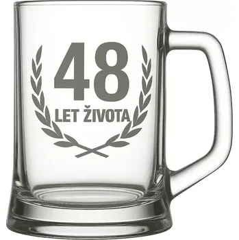 Sklenice Pískovaný půllitr 48 let