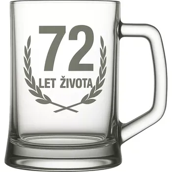 Sklenice Pískovaný půllitr 72 let života