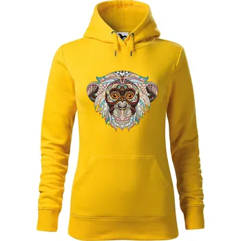Dámská mikina DOBRÝ TRIKO Dámská mikina s potiskem Hlava opice Velikost dámské mikiny: M, Barva: Žlutá