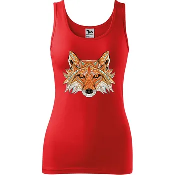 Dámské tričko DOBRÝ TRIKO Dámské tílko s potiskem Hlava lišky Velikost: XL, Barva: Červená