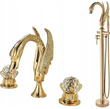 Vodovodní baterie Volně stojící vanová baterie CHDE Retro Gold zlatá