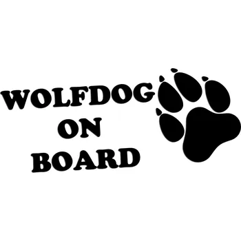 Samolepicí dekorace na vozidlo Vyřezávaná samolepka WOLFDOG ON BOARD - PES - VLČÁK - wklejkinaklejki