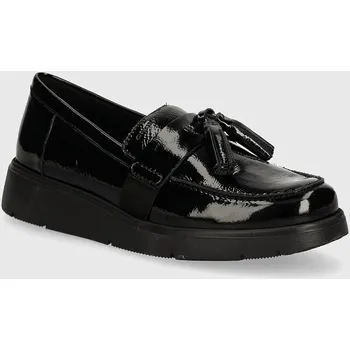Dámské mokasíny Kožené mokasíny Geox D ARLARA dámské, černá barva, na plochém podpatku, D04LCA 00067 C9999 D04LCA.00067.C9999 99X, EUR 37