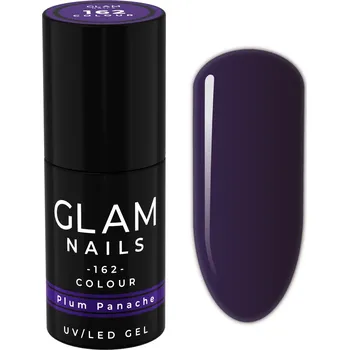 Lak na nehty Hybridní lak Glam Nails 162 Plum Panache 6 ml