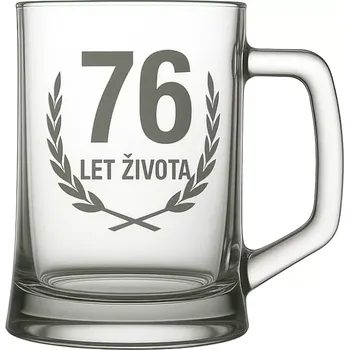 Sklenice Pískovaný půllitr 76 let života