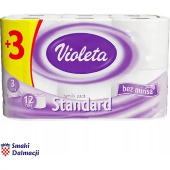 Toaletní papír Toaletní papír Strong & Soft, 3vrstvý, 110 útržků (13,2 m), 12 rolek, Violet