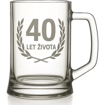 Sklenice Pískovaný půllitr 40 let