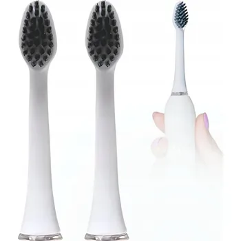 Elektrický zubní kartáček Náhradní Hlavice pro sonický kartáček Smiley Pro Węglowe Carbon 2 ks bílé