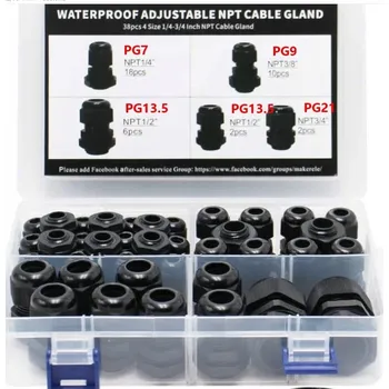 Vrták 38 ks vodotěsných kabelových průchodek