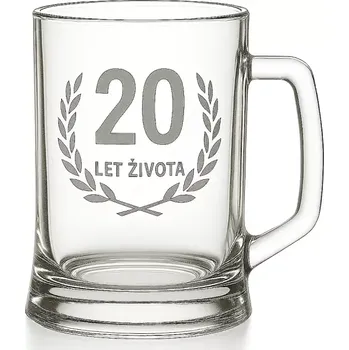 Sklenice Pískovaný půllitr 20 let