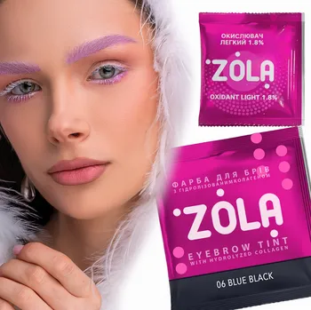 Přípravek na oči ZOLA BARVA NA ŘASY BLUE BLACK 06 ČERNOMODRÁ + OXYDANT 1,8% - 5 ML (2 SÁČKY)
