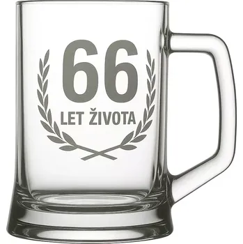 Sklenice Pískovaný půllitr 66 let