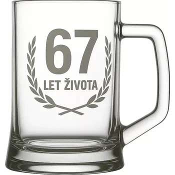Sklenice Pískovaný půllitr 67 let